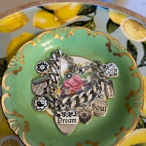 Brighton Silvertone Lovely Hearts Charm Bracelet